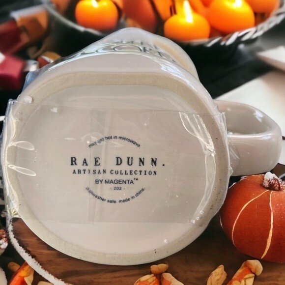 Rae Dunn Candy Corn Gnome You’re So Corny Figural Coffee Mug With Topper. New. - Picture 4 of 4